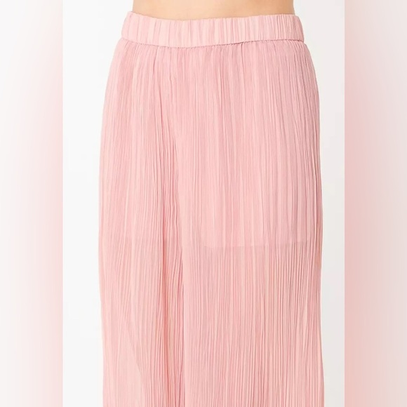 Zara Plissé Pleated Palazzo Flowy Wide Leg Pants - Size M - Pink - NWT - Picture 4 of 12